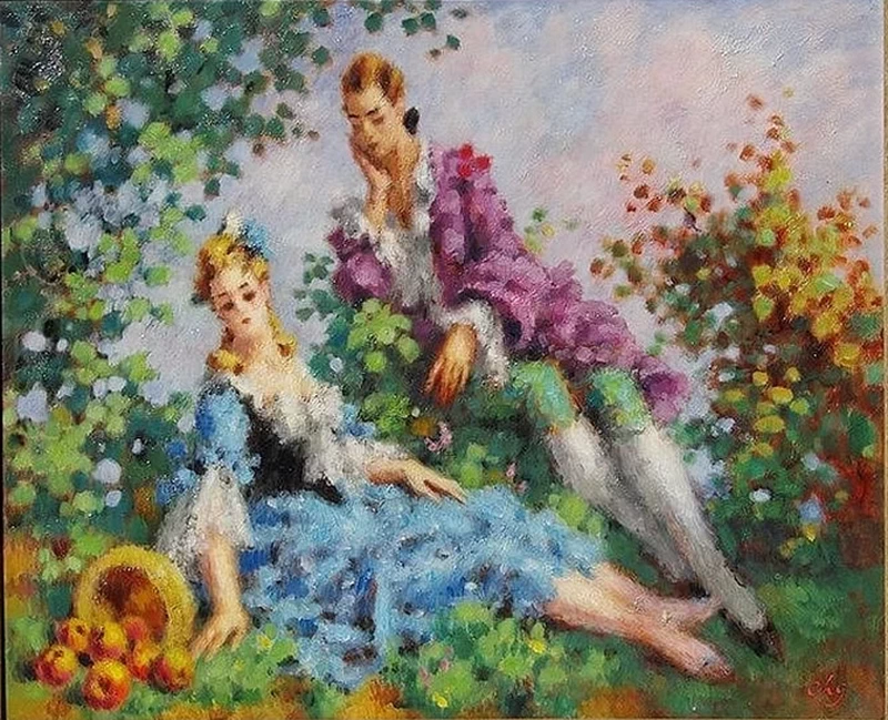 Charles Guérin - giovani romantici con le mele